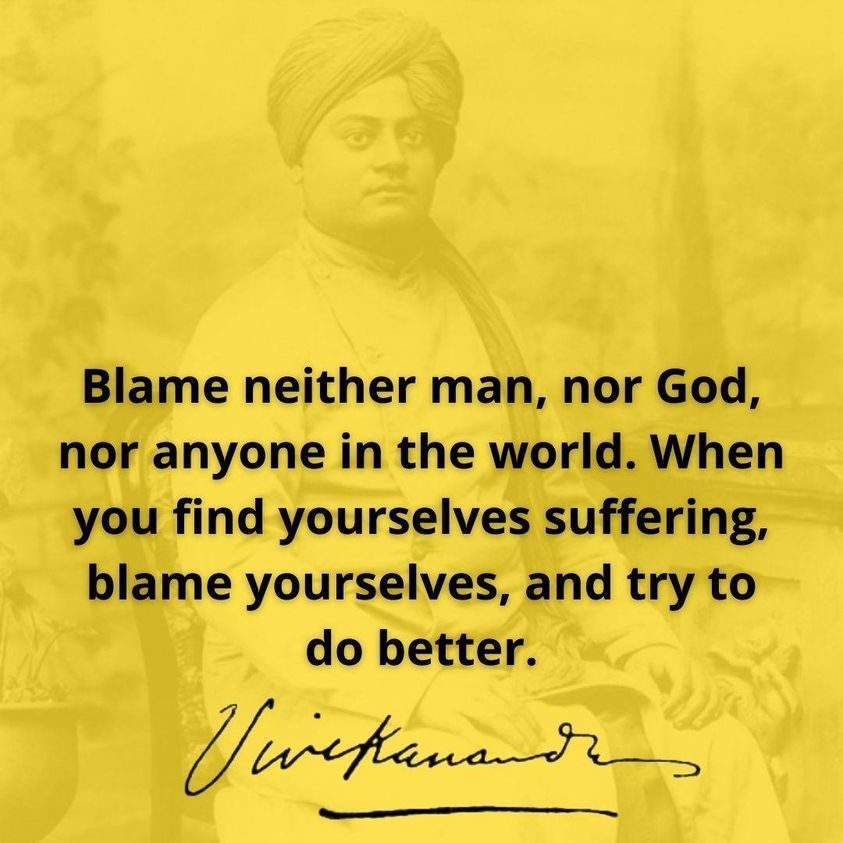 Swami Vivekananda's Quotes On Blame Or Blaming - VivekaVani